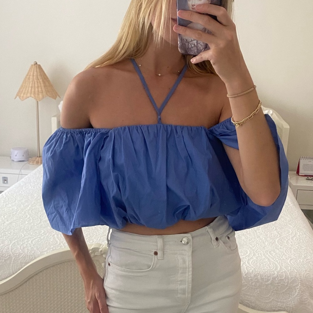 Zara blue crop top